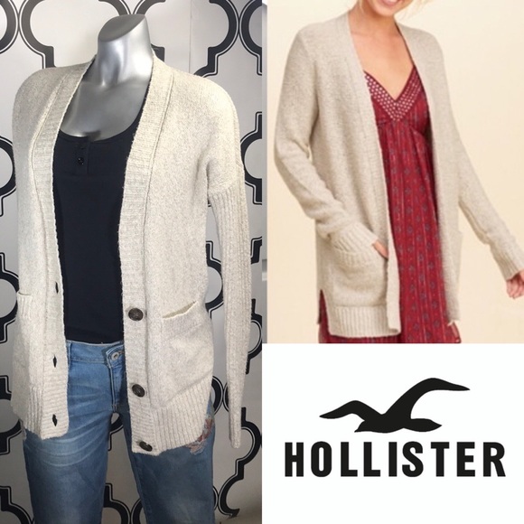 Hollister Sweaters - (HOLLISTER) Cream Soft Knit Fall Cardigan